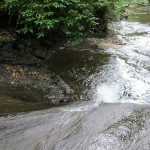 The slide into the pool.