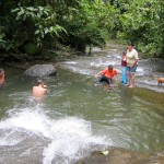 Swiming with Federico's family
