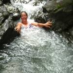 The monkey in one of our natural jacuzzis.