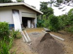 Staging area for corral construction