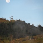 Moon-rise over a neighboring farm - view from our front door.