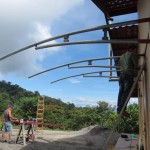The carport under construction