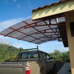 The new carport & the new truck bar for loading materials
