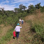 Mama and Papa (Munoz) hiking on the farm.
