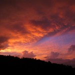 A sunset view from the farmhouse.